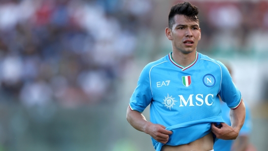 Foto Alessandro Garofalo/LaPresse 06 Agosto 2023 Castel di Sangro, Italia -  SSC Napoli vs Augsburg  FC - amichevole estive Stadio Teofilo Patini. Nella foto: Hirving Lozano (SSC Napoli);   August 06 , 2023 Castel di Sangro, Italy -  SSC Napoli vs Augsburg  , sport soccer,  summer friendly match  Teofilo Patini stadium. In the pic: Hirving Lozano (SSC Napoli);