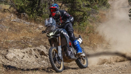 Jacopo Cerutti con l'Aprilia Tuareg 660 al Transanatolia Rally