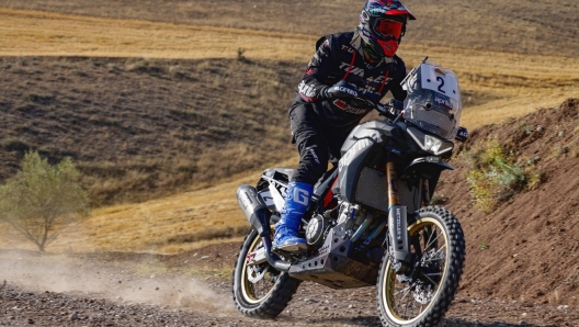 Jacopo Cerutti con l'Aprilia Tuareg 660 al Transanatolia Rally