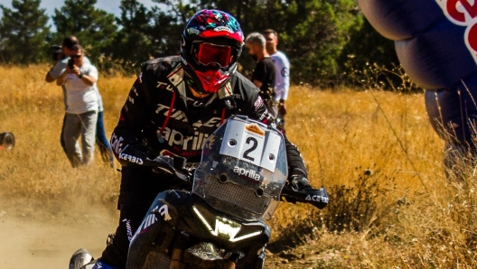 Jacopo Cerutti con l'Aprilia Tuareg 660 al Transanatolia Rally