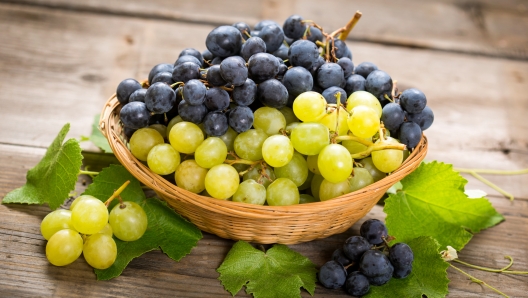 Fresh grapes in the basket