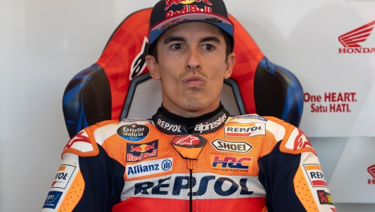 Marc Marquez of Spain and Repsol Honda Team look on at box during qualify of the MotoGP Of San Marino e della Riviera di Rimini at Marco Simoncelli Circuit in Misano Adriatico, Italy, 9 September 2023. ANSA/DANILO DI GIOVANNI