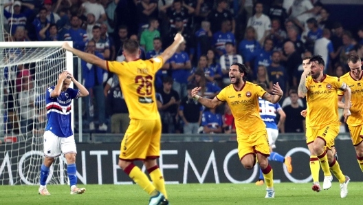 Foto Tano Pecoraro/LaPresse 18 settembre 2023 Genova, Italia - sport, calcio - Sampdoria vs Cittadella - Campionato di calcio Serie BKT 2023/2024 - Stadio Luigi Ferraris. Nella foto: branca simone esultanzaSeptember 18, 2023 Genova, Italy - sport, soccer - Sampdoria vs Cittadella - Italian Football Championship League BKT 2023/2024 - Luigi Ferraris stadium. In the pic: branca simone exultation