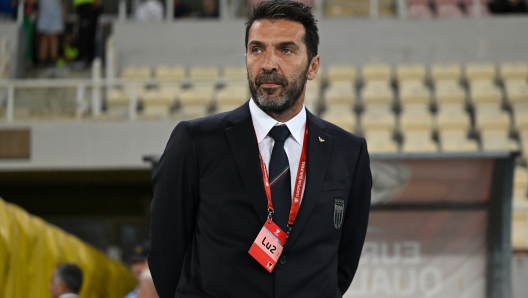 SKOPJE, MACEDONIA - SEPTEMBER 09:  Gianluigi Buffon of Italy attends before the UEFA EURO 2024 European qualifier match between North Macedonia and Italy at National Arena Todor Proeski on September 09, 2023 in Skopje, Macedonia. (Photo by Claudio Villa/Getty Images)