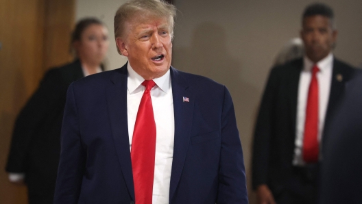 MAQUOKETA, IOWA - SEPTEMBER 20: 2024 Republican presidential candidate and former U.S. President Donald Trump arrives for a "Commit To Caucus" rally at the Jackson County Fairgrounds on September 20, 2023 in Maquoketa, Iowa. The event is the first of two Trump has scheduled in Iowa today.   Scott Olson/Getty Images/AFP (Photo by SCOTT OLSON / GETTY IMAGES NORTH AMERICA / Getty Images via AFP)