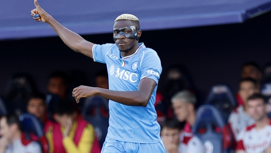 Napoli's Victor Osimhen during the Italian Serie A soccer match Bologna FC vs SSC Napoli at Renato Dall'Ara stadium in Bologna, Italy, 24 September 2023. ANSA /SERENA CAMPANINI