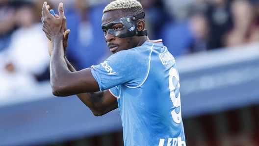 Napoli's  Victor Osimhen during the Italian Serie A soccer match Bologna FC vs SSC Napoli at Renato Dall'Ara stadium in Bologna, Italy, 24 September 2023. ANSA /SERENA CAMPANINI