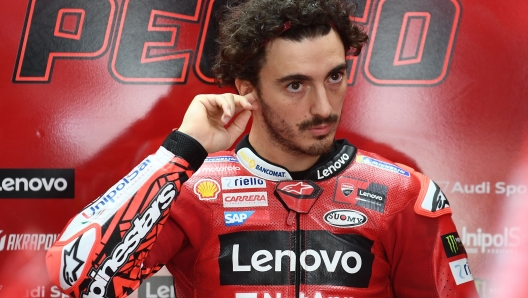 Ducati Lenovo Team rider Francesco Bagnaia of Italy prepares for the MotoGP class free practice session of the Japanese Grand Prix at the Mobility Resort Motegi in Motegi, Tochigi prefecture on September 29, 2023. (Photo by Toshifumi KITAMURA / AFP)