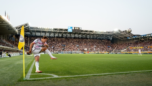 BERGAMO, ITALY - OCTOBER 1: Federico Chiesa of Juventus  during the Serie A TIM match between Atalanta BC and Juventus at Gewiss Stadium on October 1, 2023 in Bergamo, Italy. (Photo by Daniele Badolato - Juventus FC/Juventus FC via Getty Images)