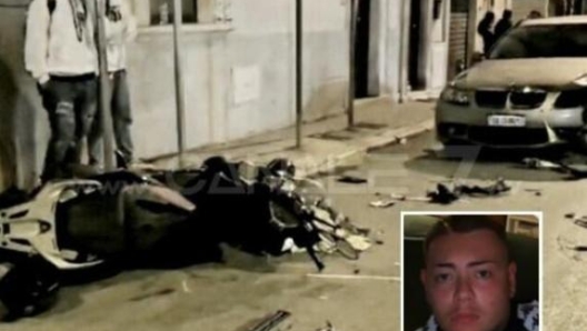 Il luogo dell'incidente (foto Vivilastrada). Nel riquadro la vittima, Anthony Innamorato