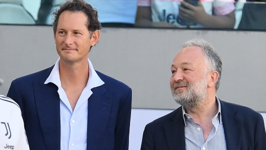 Gianluca Ferrero and John Elkann during "Pre Season Training" soccer match Juventus black vs Juventus white at the Allianz Stadium in Turin, Italy, 9 August 2023 ANSA/ALESSANDRO DI MARCO