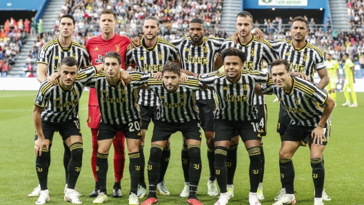 Juventus'  team prior  the Italian Serie A soccer match US Sassuolo vs Juventus FC at Mapei Stadium in Reggio Emilia, Italy, 23 September 2023. ANSA /ELISABETTA BARACCHI