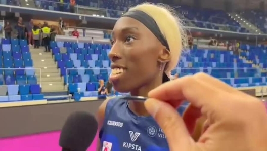 Così Paola Egonu al termine della partita vinta in tre set dalla sua Milano contro Busto.