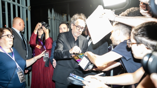 Il regista Tim Burton alla Mole Antonelliana per ricevere il premio 'Stella della Mole', Torino, 10 ottobre 2023. ///// US film Director Tim Burton at the Mole Antonelliana to receive the 'Stella della Mole' award, in Turin, Italy 10 October 2023. ANSA/JESSICA PASQUALON