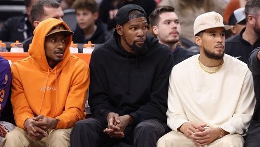 Da sinistra Bradley Beal, Kevin Durant e Devin Booker. AFP