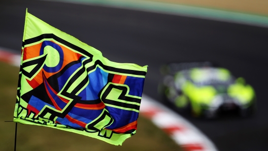 LONGFIELD, ENGLAND - MAY 01: Valentino Rossi of Italy and Team WRT Audi R8 LMS evo II GT3 drives during the Fanatec GT World Challenge Europe at Brands Hatch on May 01, 2022 in Longfield, England. (Photo by Ker Robertson/Getty Images)