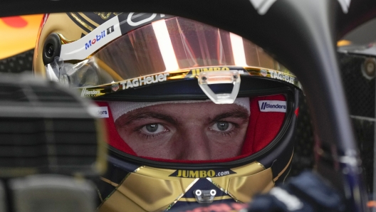 Red Bull driver Max Verstappen of the Netherlands sits in his car during a practice session for the Formula One Mexico Grand Prix auto race at the Hermanos Rodriguez racetrack in Mexico City, Friday, Oct. 27, 2023. (AP Photo/Fernando Llano)