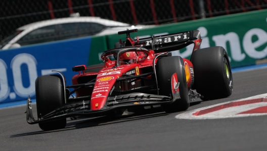 epa10943863 Monegasque driver Charles Leclerc of the Ferrari team drives his car during a practice session for the Formula One Grand Prix of Mexico City at the Hermanos Rodriguez racetrack in Mexico City, Mexico, 27 October 2023.  EPA/Isaac Esquivel