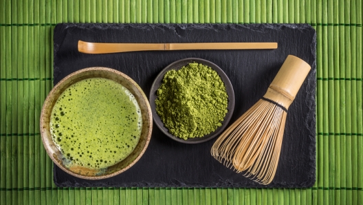 Matcha tea and green tea utensils