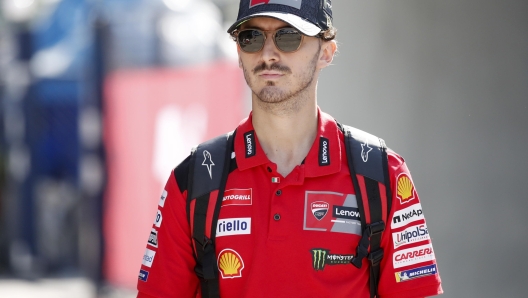 epa10944274 Italian MotoGP rider Francesco Bagnaia of Ducati Lenovo Team arrives ahead of a practice session of the Motorcycling Grand Prix of Thailand at Chang International Circuit, Buriram province, Thailand, 28 October 2023.  EPA/RUNGROJ YONGRIT