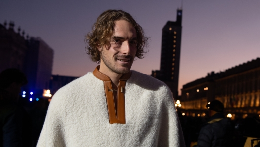 Foto Marco Alpozzi/LaPresse 10 Novembre 2023 Torino - Italia -  Sport - Tennis Nitto ATP Finals -  Blue Carpet & Media Day  Nella foto:  Stefanos Tsitsipas (Greece)    November 10, 2023 Turin - Italy -  Sport - Tennis Nitto ATP Finals -Blue Carpet & Media Day  In the pic:     Stefanos Tsitsipas (Greece)