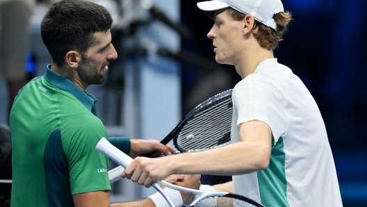 Jannik Sinner of Italy during the Nitto ATP Finals 2023 tennis tournament at the Pala Alpitour arena in Turin, Italy, 14 November 2023. ANSA/ALESSANDRO DI MARCO