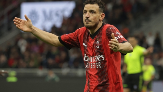 AC Milan's defender Alessandro Florenzi  reacts  during the Italian Serie A soccer match AC Milan vs Juventus FC at Giuseppe Meazza Stadium in Milan, Italy, 22 October 2023. PHOTO / ROBERTO BREGANI