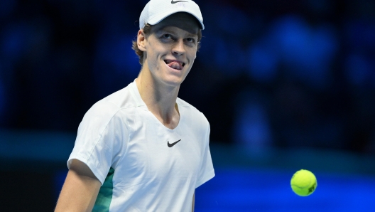 Jannik Sinner of Italy during the match against Danil Medvedev of Russia at the Nitto ATP Finals tennis tournament in Turin, Italy, 18 November 2023. ANSA/ALESSANDRO DI MARCO