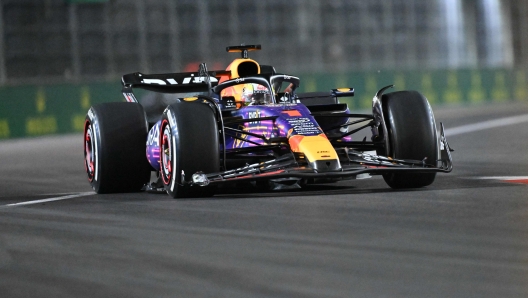 Red Bull Racing's Dutch driver Max Verstappen races during the Las Vegas Formula One Grand Prix on November 18, 2023, in Las Vegas, Nevada. (Photo by ANGELA WEISS / AFP)