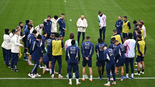 Italy players during a training session of the Italian national soccer team at the Coverciano traning centre near Florence, Italy, 19 November 2023. ANSA/CLAUDIO GIOVANNINI