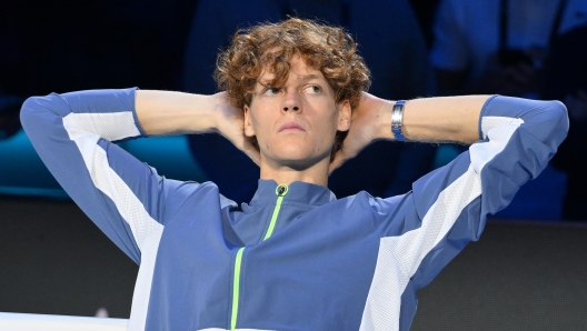 Jannik Sinner of Italy reacts at the end of the final against Novak Djokovic of Serbia at the Nitto ATP Finals tennis tournament in Turin, Italy, 19 November 2023.  ANSA/ALESSANDRO DI MARCO