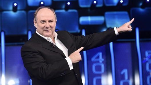 Gerry Scotti durante la presentazione alla stampa di "The Wall", nuovo game show in onda su Canale 5. Milano, 15 novembre 2017.  ANSA/ FLAVIO LO SCALZO