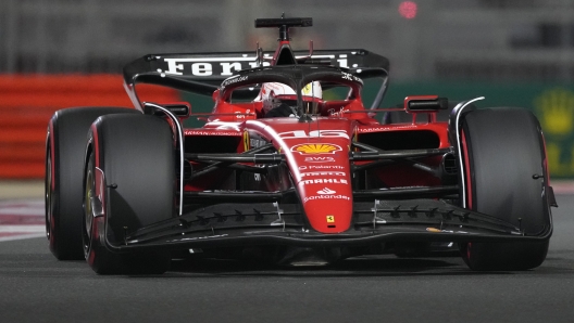 Ferrari driver Charles Leclerc of Monaco steers his car during qualifying session ahead of the Abu Dhabi Formula One Grand Prix at the Yas Marina Circuit, Abu Dhabi, UAE, Saturday, Nov. 25, 2023. (AP Photo/Kamran Jebreili)