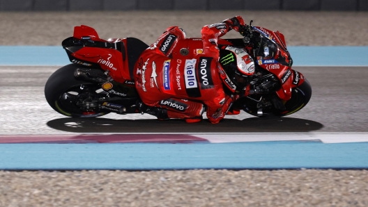 Ducati Lenovo Team's Italian rider Francesco Bagnaia competes the Moto GP Grand Prix of Qatar at the Lusail International Circuit, in the city of Lusail on November 19, 2023. (Photo by KARIM JAAFAR / AFP)