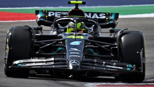 Lewis Hamilton (GBR) Mercedes AMG F1 W14.
21.10.2023. Formula 1 World Championship, Rd 19, United States Grand Prix, Austin, Texas, USA, Sprint Day.
- www.xpbimages.com, EMail: requests@xpbimages.com © Copyright: Price / XPB Images