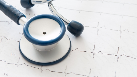 Stethoscope on electrocardiogram chart