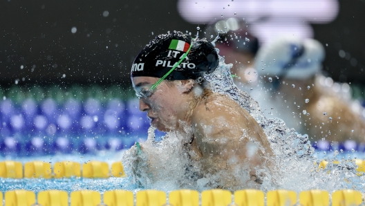 BUDAPEST, HUNGARY - OCTOBER 22: Benedetta Pilato of Italy competes during the women's 50m breaststroke final the World Aquatics Swimming World Cup 2023 - Meet 3 on October 22, 2023 in Budapest, Hungary. (Photo by David Balogh/Getty Images)