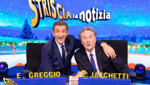 Striscia la Notizia con i conduttori Ezio Greggio e Enzo Iachetti