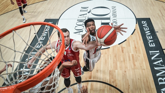 Nicolo' Melli,Devontae Cacok EA7 Emporio Armani Olimpia Milano - Segafredo Virtus Bologna LBA Legabasket Serie A UnipolSAI 2023/2024 Milano, 10/12/2023 Foto ClaudioDegaspari // Ciamillo-Castoria