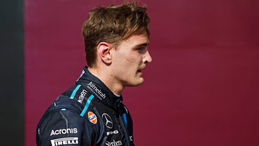 AUSTIN, TEXAS - OCTOBER 22: Twelfth placed Logan Sargeant of United States and Williams reacts in parc ferme during the F1 Grand Prix of United States at Circuit of The Americas on October 22, 2023 in Austin, Texas.   Chris Graythen/Getty Images/AFP (Photo by Chris Graythen / GETTY IMAGES NORTH AMERICA / Getty Images via AFP)