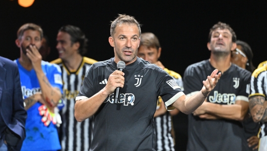 TURIN, ITALY - OCTOBER 10: Alessandro Del Piero during the 'Together, A Black and White Show' event at Pala Alpitour on October 10, 2023 in Turin, Italy. (Photo by Chris Ricco - Juventus FC/Juventus FC via Getty Images)