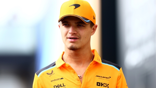 ABU DHABI, UNITED ARAB EMIRATES - NOVEMBER 25: Lando Norris of Great Britain and McLaren walks in the Paddock prior to final practice ahead of the F1 Grand Prix of Abu Dhabi at Yas Marina Circuit on November 25, 2023 in Abu Dhabi, United Arab Emirates. (Photo by Clive Rose/Getty Images)