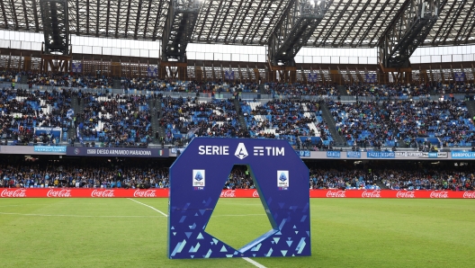 Foto Alessandro Garofalo/LaPresse 12 novembre 2023 Napoli, Italia sport calcio Napoli vs Empoli  - Campionato di calcio Serie A TIM 2023/2024 - stadio Diego Armando Maradona Nella foto: arco lega serie A  November 12 , 2023 Naples, Italy sport soccer  Napoli vs Empoli - Italian Football Championship League A TIM 2023/2024 - Diego Armando Maradona stadium. In the pic: