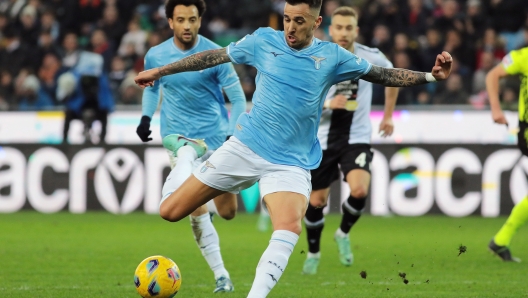 Foto Andrea Bressanutti/LaPresse - 07 gennaio 2024 Udine, Italia - Sport, Calcio - Udinese vs Lazio - Campionato italiano di calcio Serie A TIM 2023/2024 - Stadio Bluenergy. Nella foto: Matias Vecino (SS Lazio); gol1-2  Photo Andrea Bressanutti/LaPresse -January 07, 2024 Udine, Italy - Sport, Soccer - Udinese vs Lazio  - Italian Serie A Football Championship 2023/2024 - Bluenergy Stadium. In the pic: Matias Vecino (SS Lazio); gol1-2