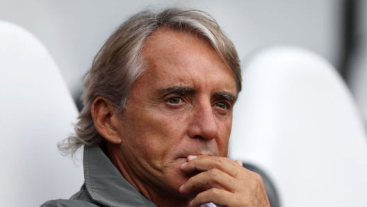 NEWCASTLE UPON TYNE, ENGLAND - SEPTEMBER 12: Head Coach of Saudi Arabia, Roberto Mancini looks on prior to the International Friendly match between Korea Republic and Saudi Arabia at St James' Park on September 12, 2023 in Newcastle upon Tyne, England. (Photo by Nigel Roddis/Getty Images)