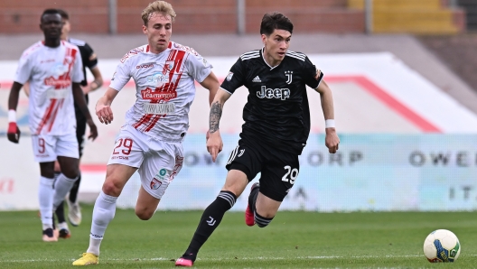 MANTOVA, ITALY - MARCH 26:Soule Malvano Matias of Juventus during the Serie C match betwenn Mnatova and Juventus Next Gen at Stadio Danilo Martelli on March 26, 2023 in Mantova, Italy. (Photo by Juventus FC/Juventus FC via Getty Images)