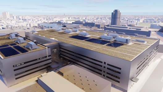 Un rendering del nuovo stabilimento