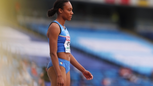 VARIOUS CITIES, POLAND - JUNE 25: Larissa Iapichino of Italy competes in the Women's Long Jump - Div 1 during day six of the European Team Championships 2023 at Silesian Stadium on June 25, 2023 in Silesia, Poland. (Photo by Dean Mouhtaropoulos/Getty Images for European Athletics)