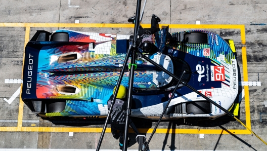 94 DUVAL Loic (fra), MENEZES Gustavo (usa), MULLER Nico (swi), Peugeot TotalEnergies, Peugeot 9x8, action pitlane during the 6 Hours of Monza 2023, 3rd round of the 2023 FIA World Endurance Championship, from July 7 to 9, 2023 on the Autodrome Nazionale di Monza, in Monza, Italy - Photo Joao Filipe / DPPI