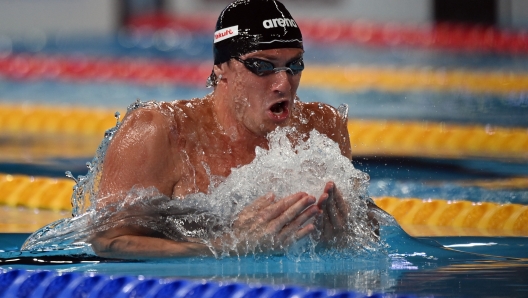 Nicolò Martinenghi  ( Ital) silver  100m breaststroke at the World Aquatics Championships Doha 2024  - sport- swimming -Doha (Qatar) February 12, 2024 (Photo by Gian Mattia D\'Alberto / LaPresse)